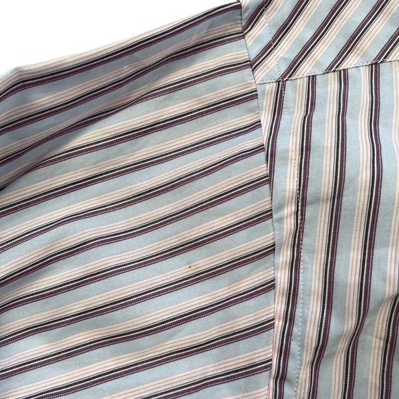 Ted Baker London Dress Shirt Mens 15 1/2 34 35 Blue Pink Striped 100% Cotton - Picture 4 of 16